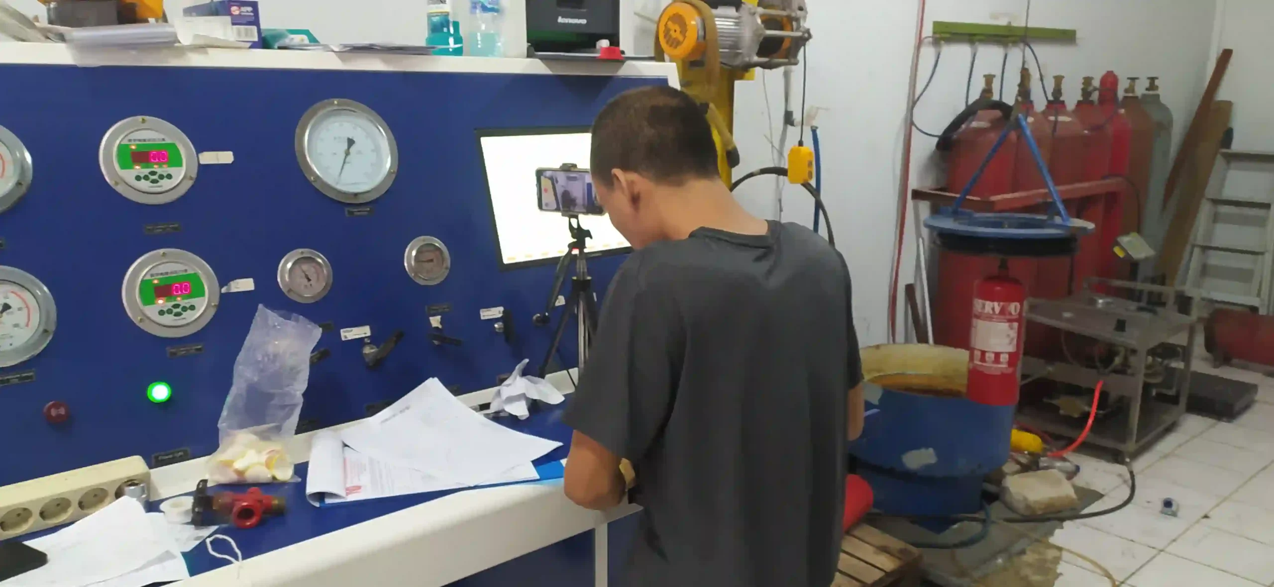 proses hydrotest tabung apar servvo 6 kg