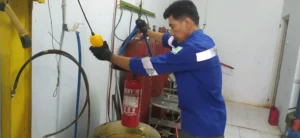 proses hydrotest tabung apar servvo 6 kg