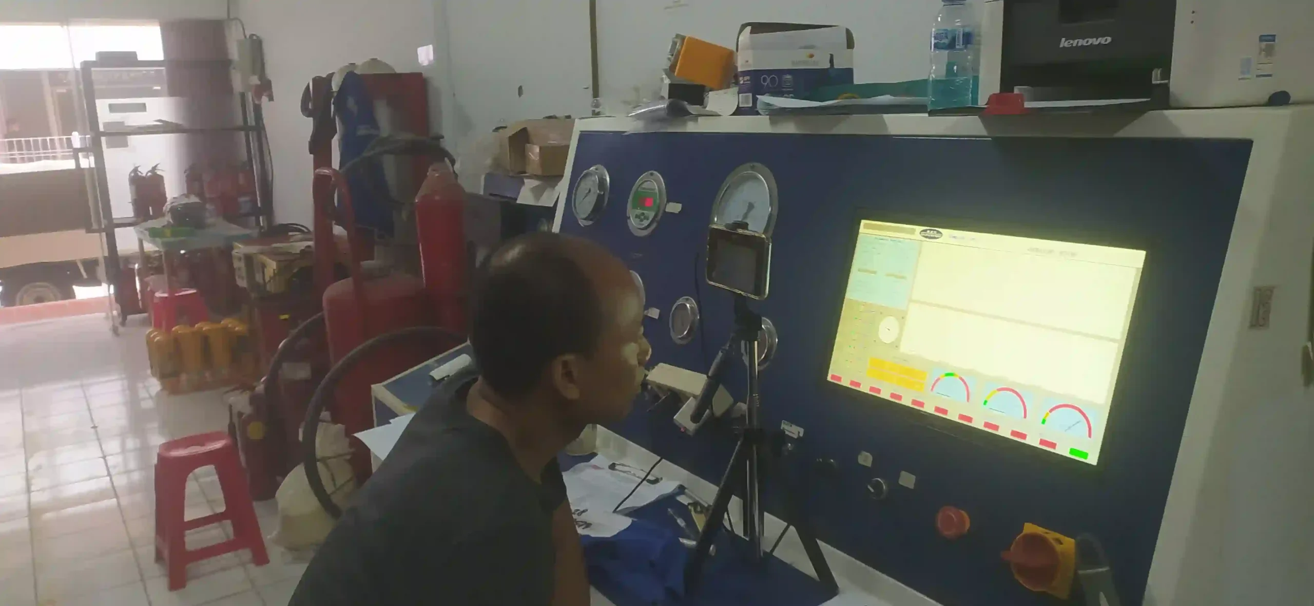 proses hydrotest tabung apar servvo 6 kg